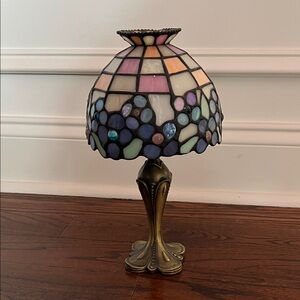 PartyLite Mosaic Candle Holder with Multicolor Design